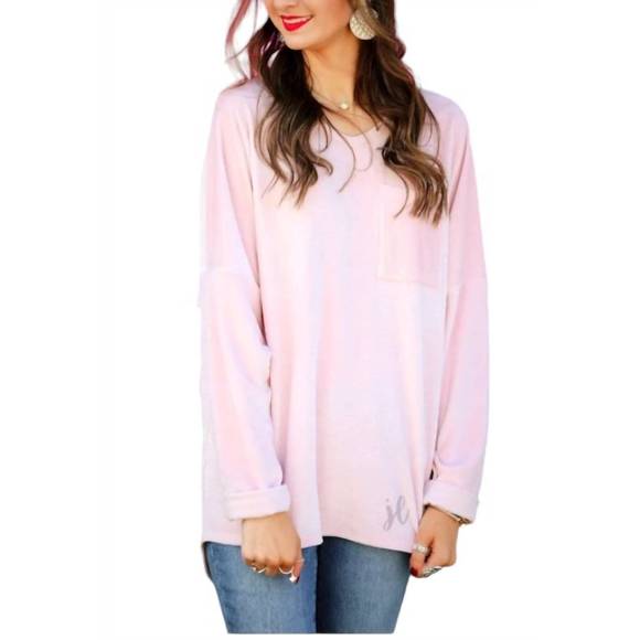 NEW JESS LEA blushing over you velvet top in blush - Picture 2 of 3